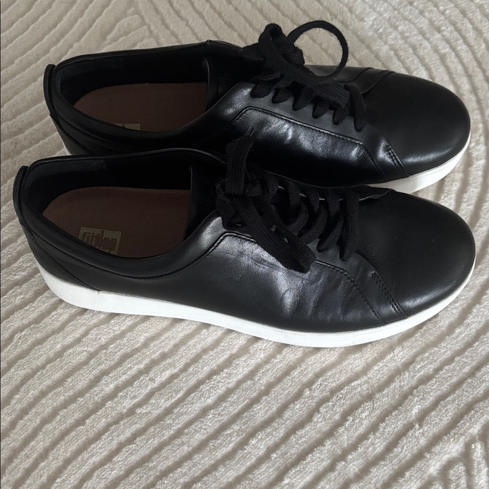 Fitflop Black Leather Sneakers